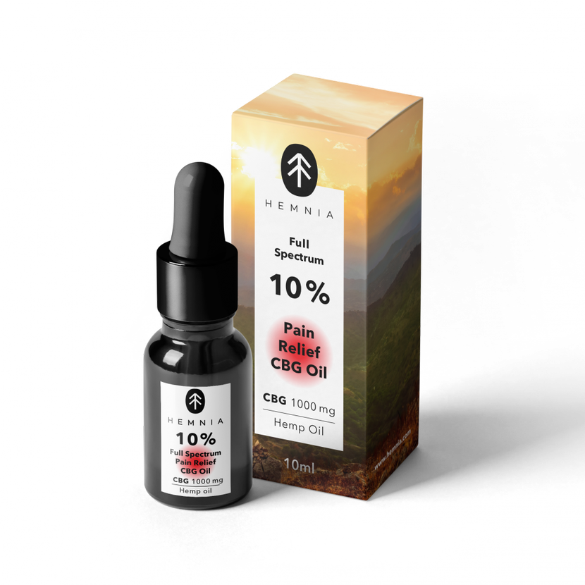 Hemnia Full spectrum Pain Relief CBG oil - 10 % CBG, 5 % CBD, 1000 mg, 10 ml