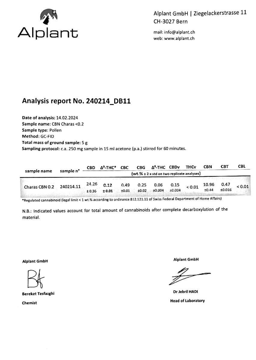 Charas CBD/CBN Hash CBD: 35%