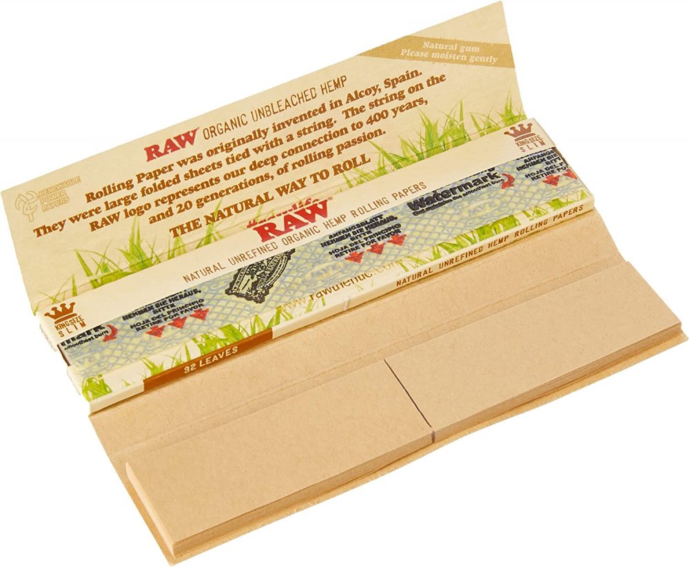 RAW Organic Hemp Connoisseur King Size Slim + Tips – 24 stk.