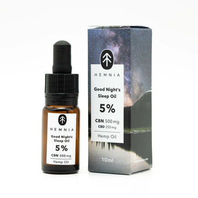 Hemnia Good Night's Sleep Hennepolie 5%, 500 mg CBN, 250 mg CBD, 10 ml