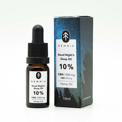 Hemnia Good Night's Sleep Hennepolie 10%, 1000 mg CBN, 250 mg CBD, 10 ml