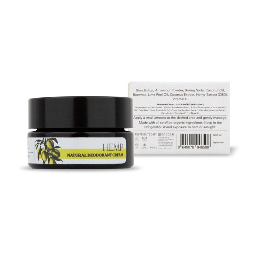 Endoca Natural Deodorant Cream – 100 mg CBD (10 ml)