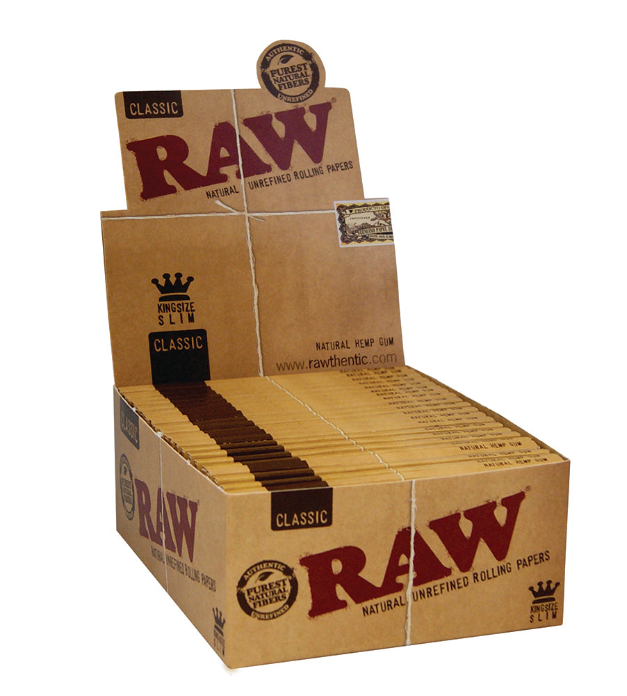 RAW Classic King Size Slim Rolling Papers – 110 mm (50 pcs. per box)