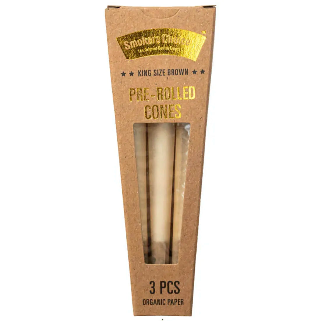 Smokers Choice – Cones King Size Bruin 3-pack Doos
